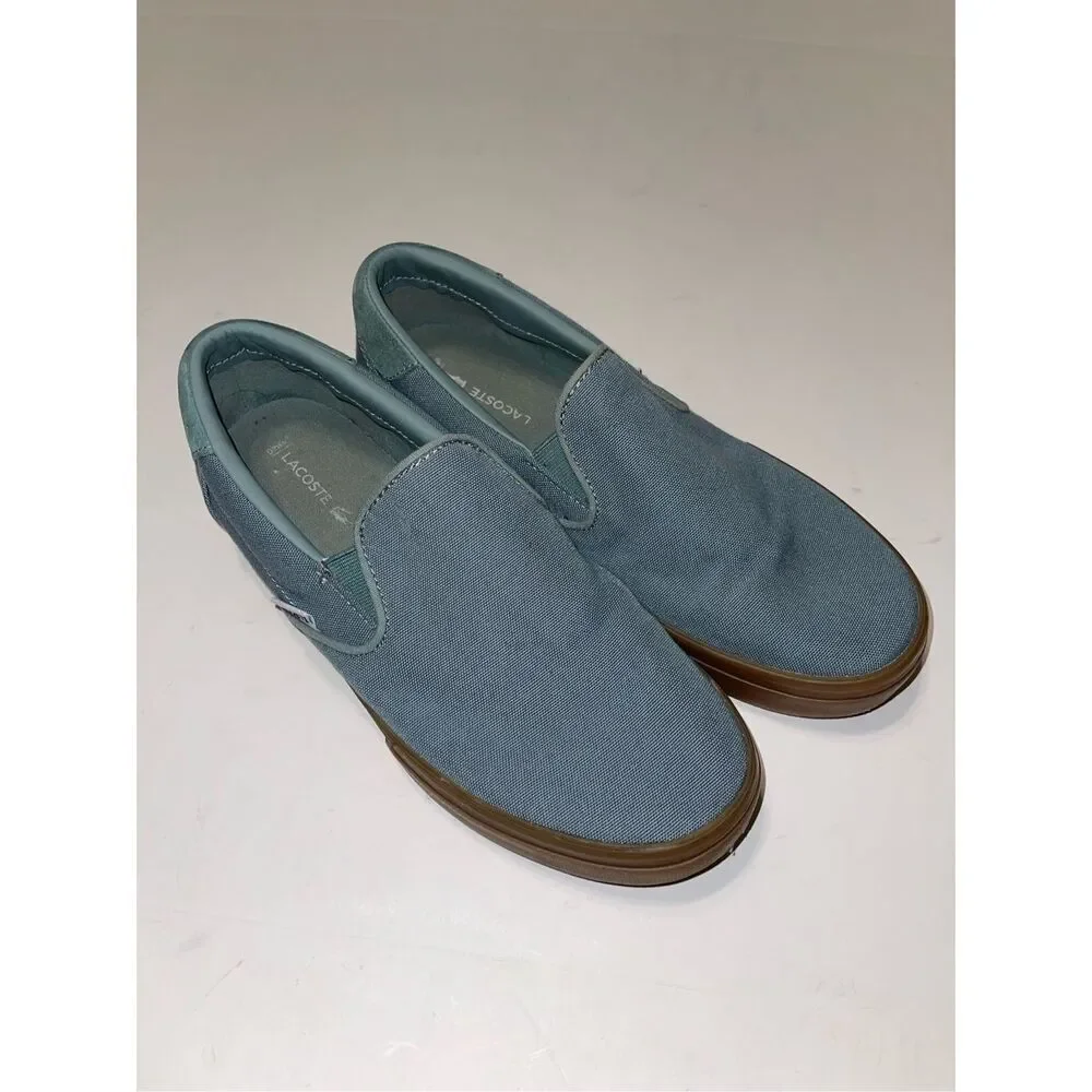 Lacoste Jump Serve Slip On ‎ Men 8 Canvas Sneakers Shoes Ortholite A10